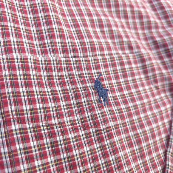 Ralph Lauren Blaire Shirt XL Long Sleeve Red Check Button Down Pony Cotton - Picture 3 of 8